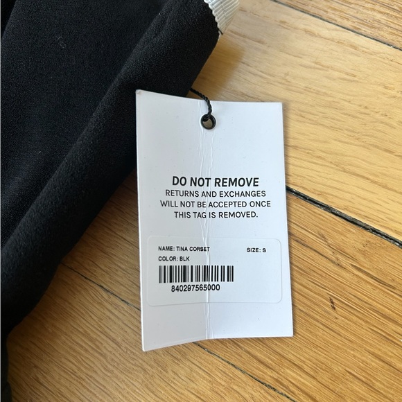 Miaou Black Tank Top with White Trim - Picture 8 of 8